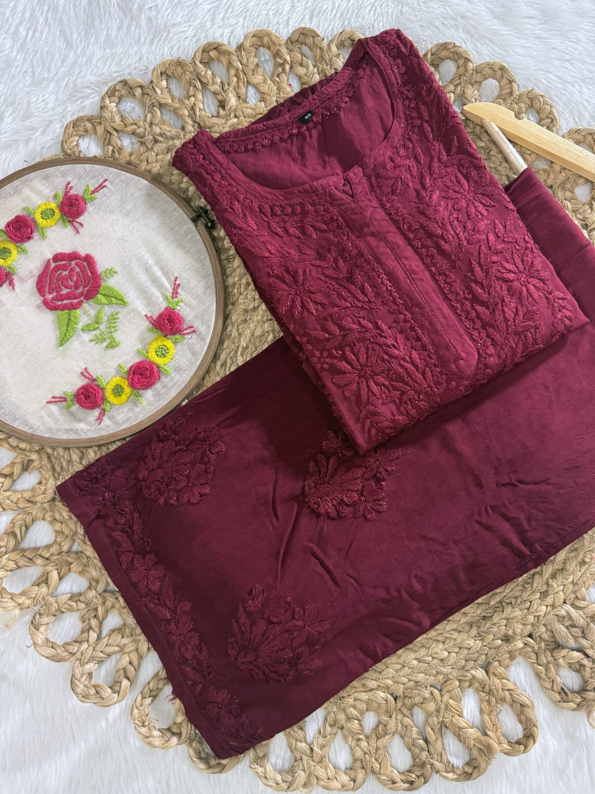 Beautiful dual shade Reyon kurti with palazzo