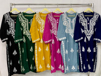 Rayon Soft Kurtis with White embroidery