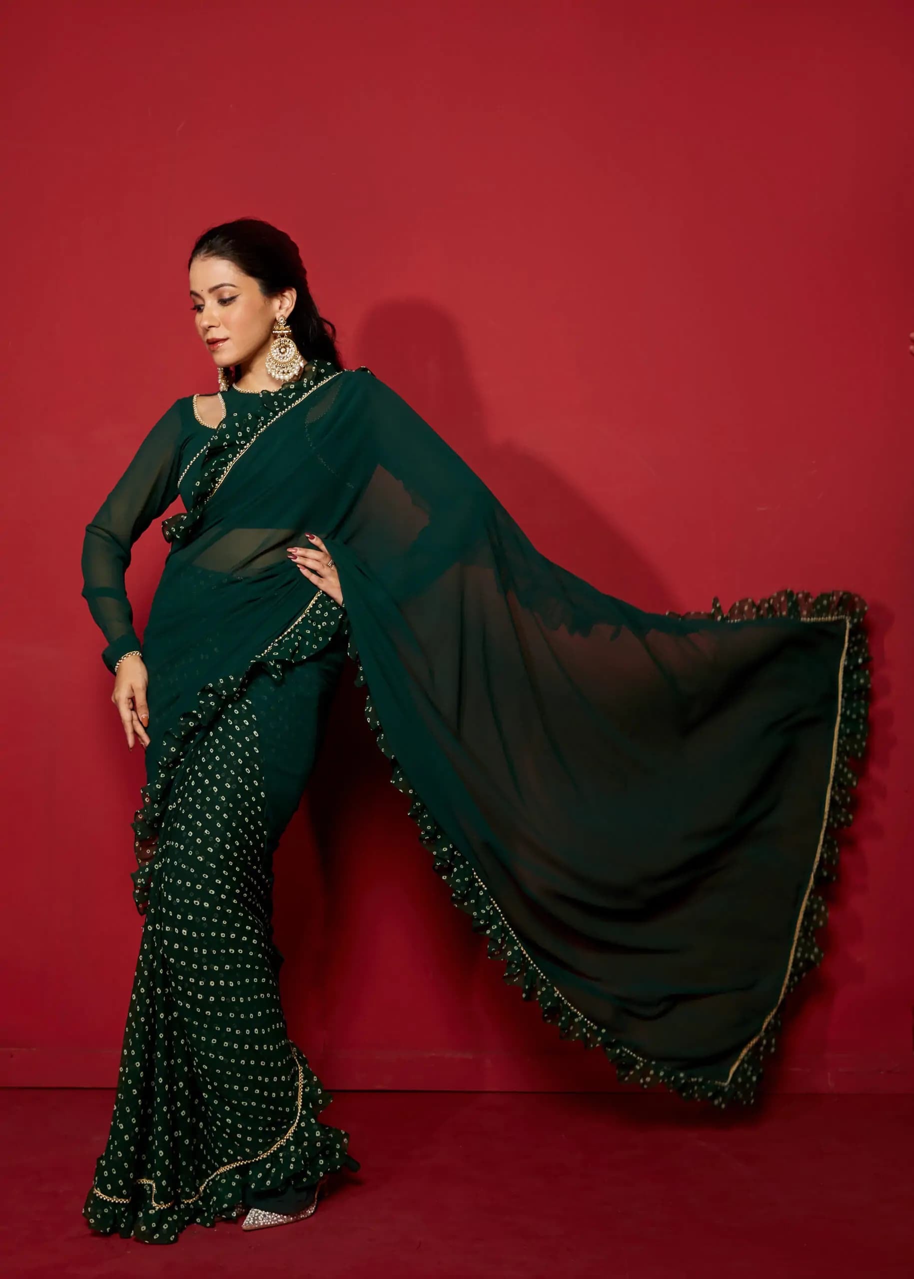 Luxury Opal Green Saree