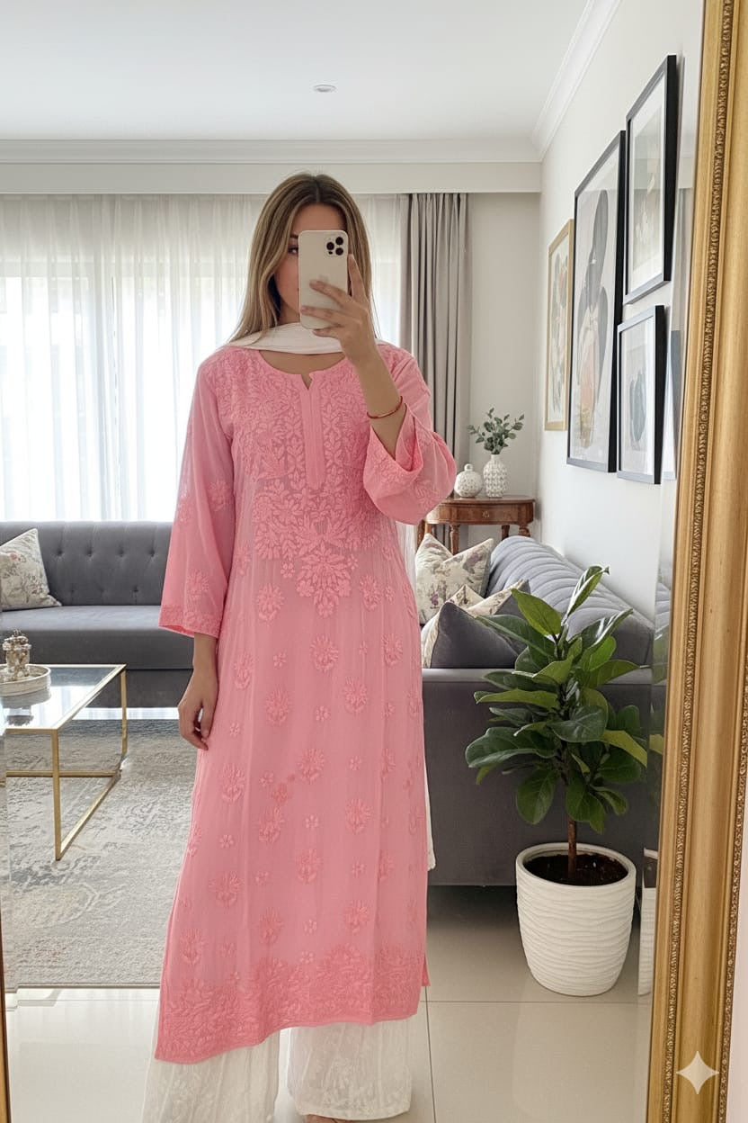 Luxury Creap 3d Work kurta