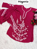 Afghani Pant with kurti Front Daman heavy modal thread work