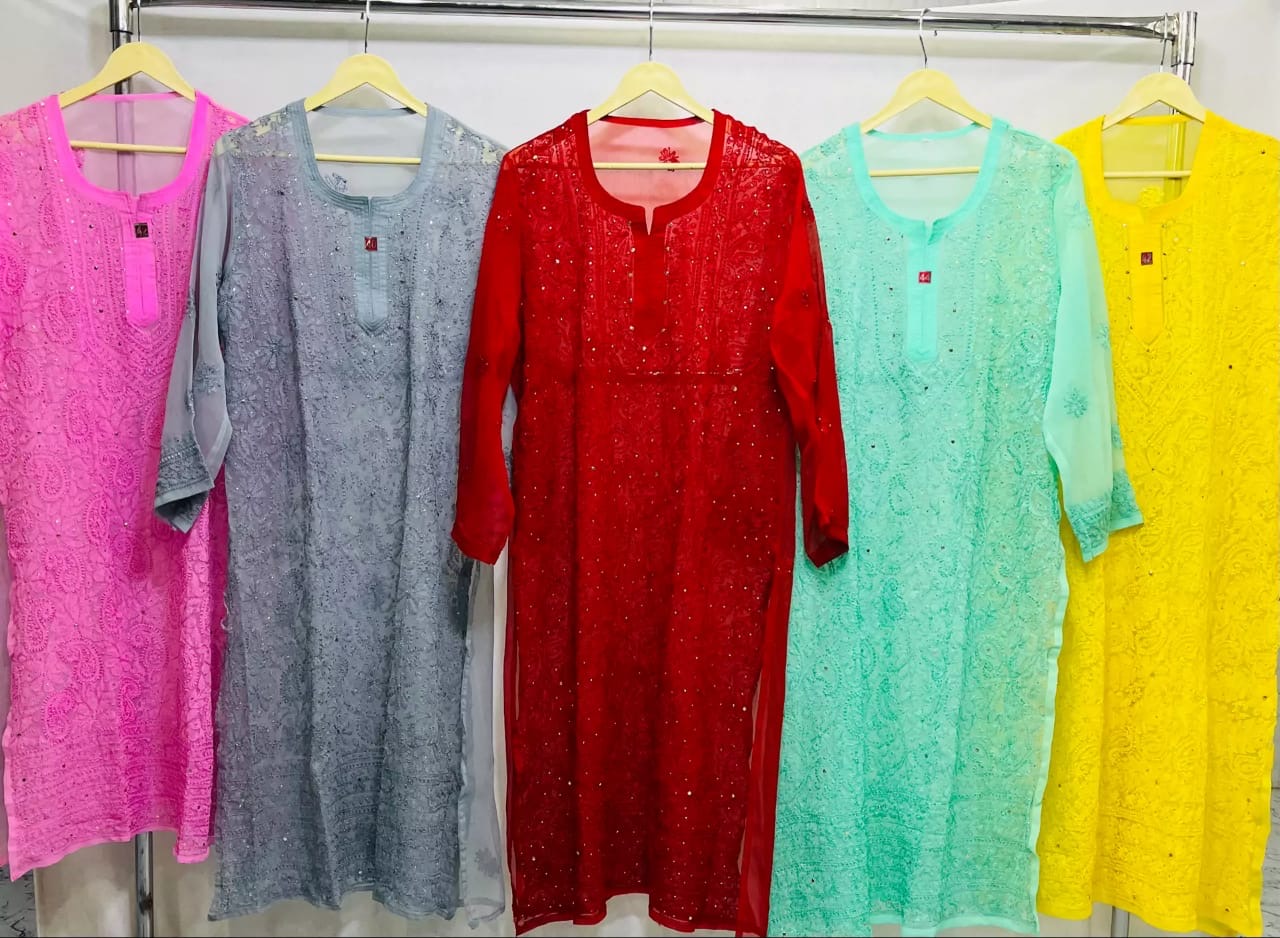 Resham muqiaish work jaal heavy kurta