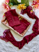 Zoya Rangrez Comfy 3pc Chikankari hand embroidered Set : Saba Ibrahim Inspired