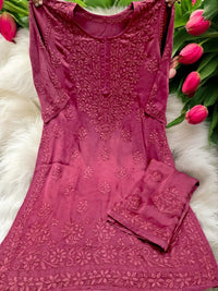 Modal Satin Super Soft Heavywork Co-ord Set