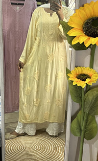 Comfortable Stylish chikankari Soft Kurtis in pastel shades