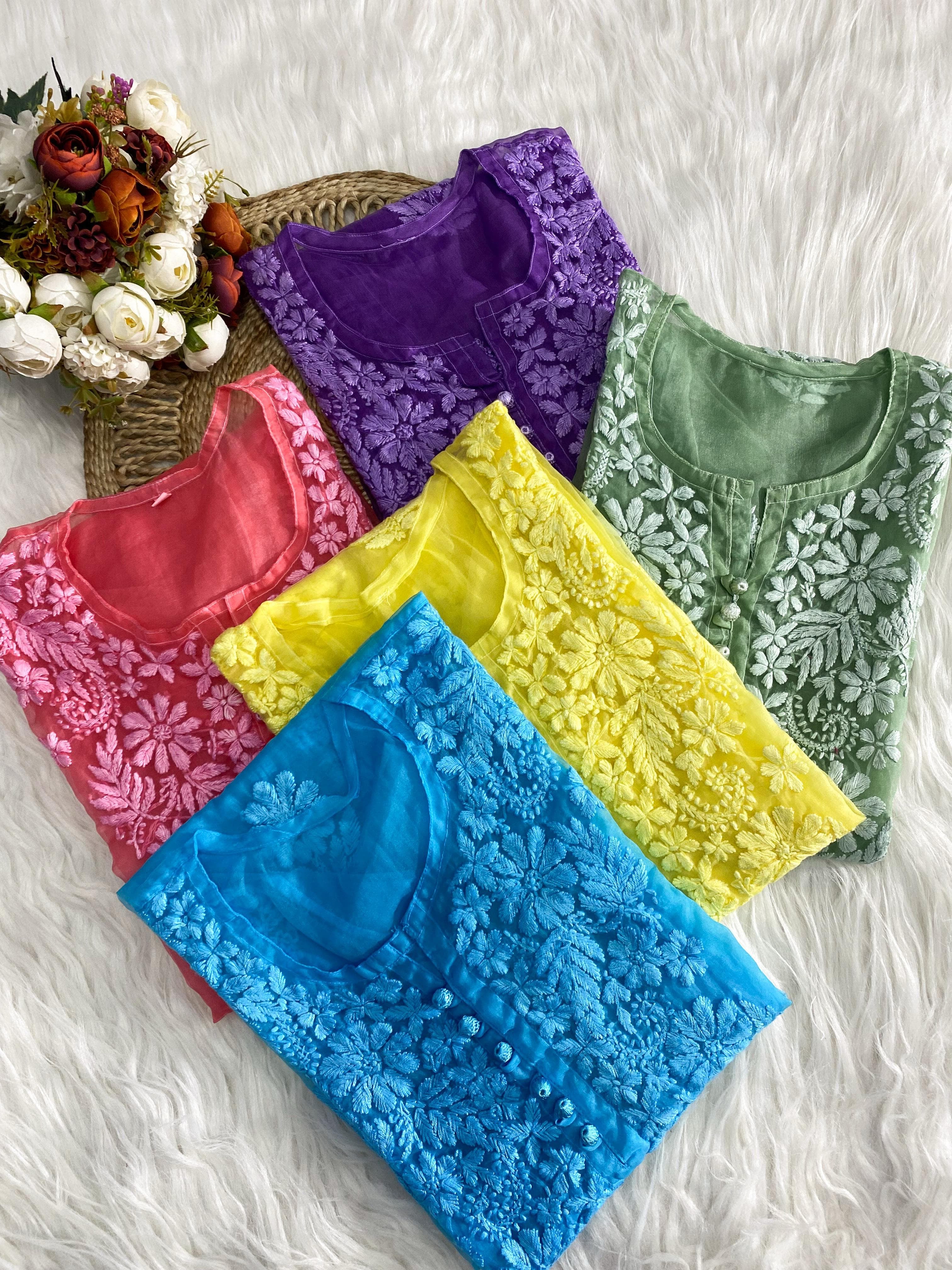 Khubsurat Chikankari Silk Organza kurta