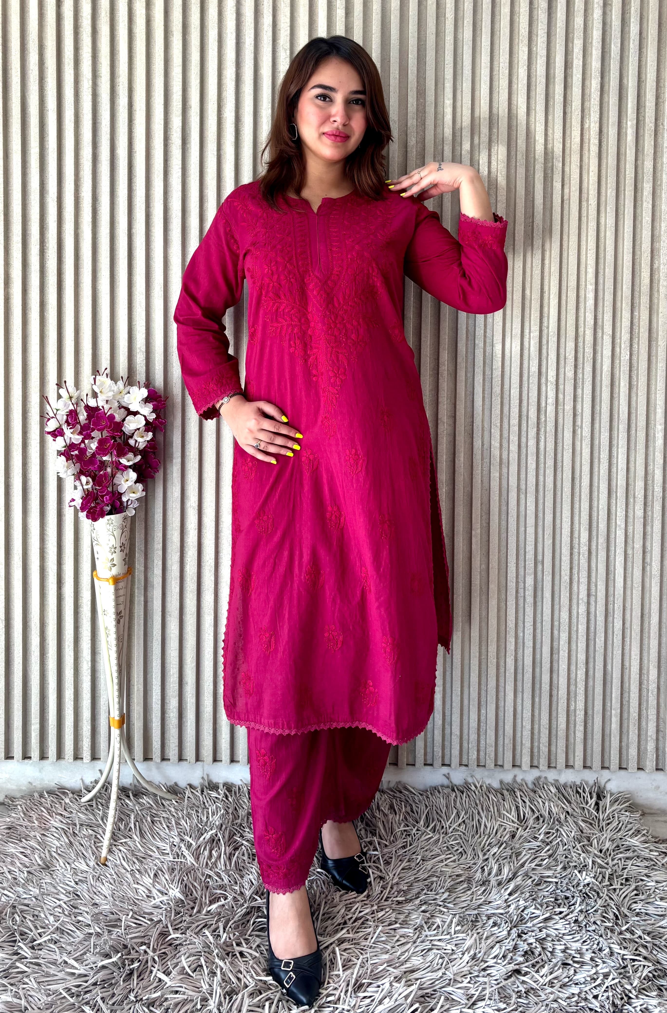 Ghass patti Dobby cotton Plazzo set