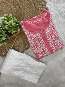 Rayon Long Chikan Kurtas