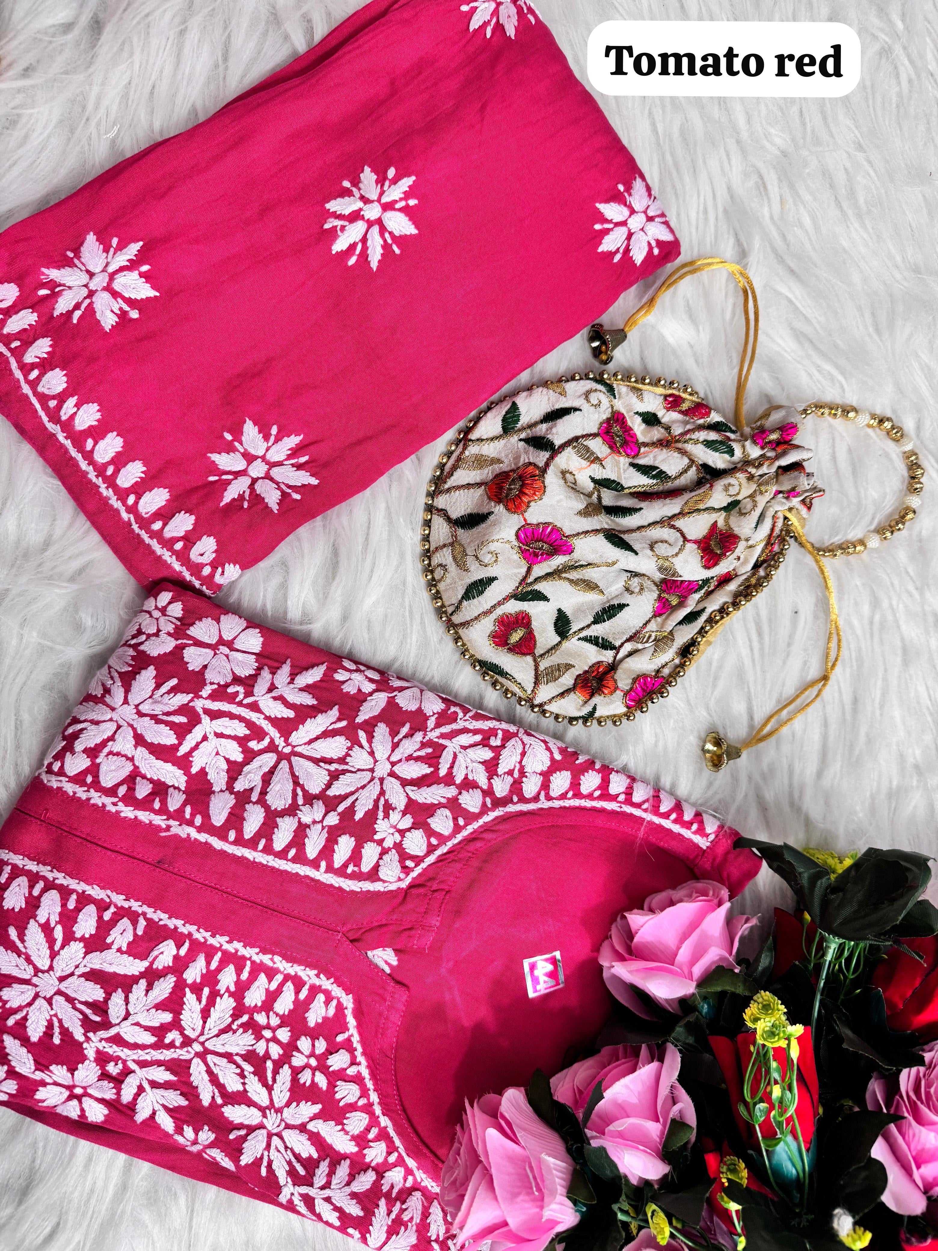 Heavy Handwork Kurti Combo with potli