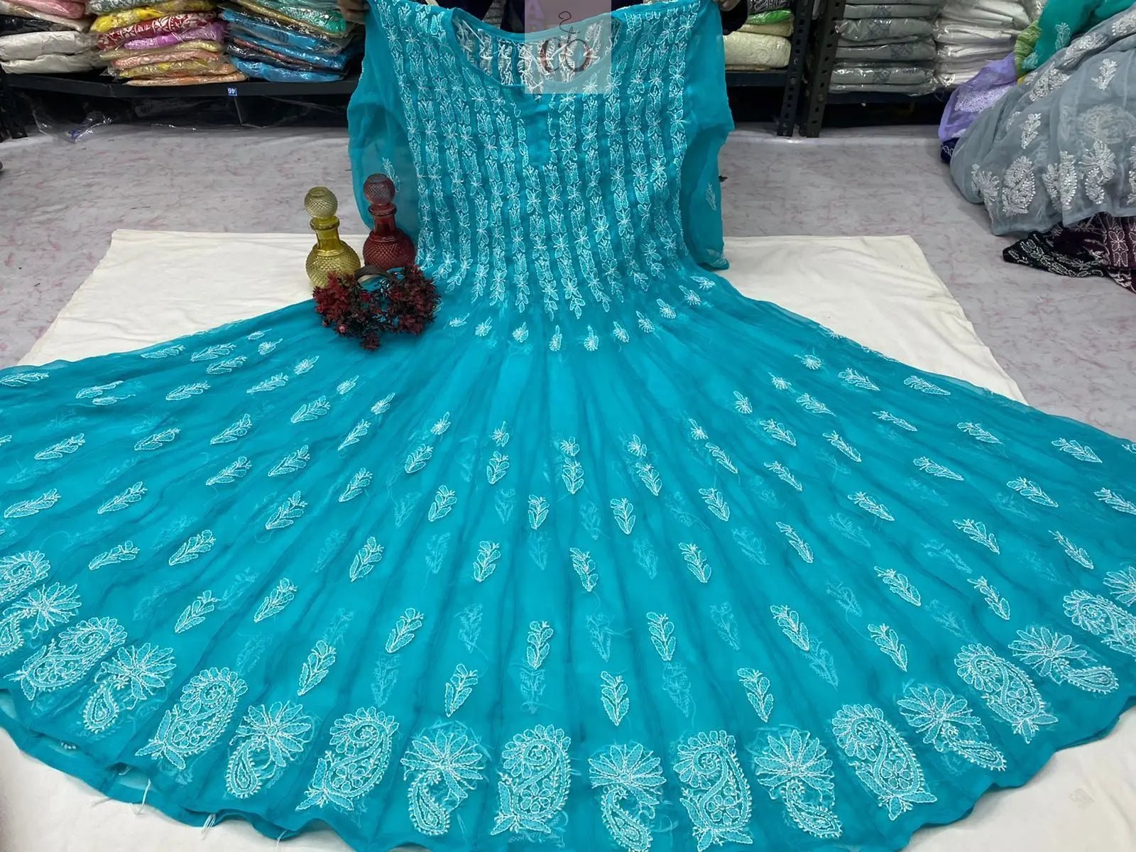 56 Kali Anarkali With A line inner - chikankariofficial