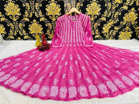 56 Kali Anarkali With A line inner - chikankariofficial