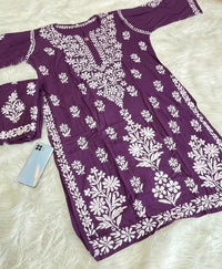 Huda Heavy embroidery Handcrafted Rayon Chikankari Combo