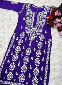 Heavy hand embroidery Modal Cotton Kurta