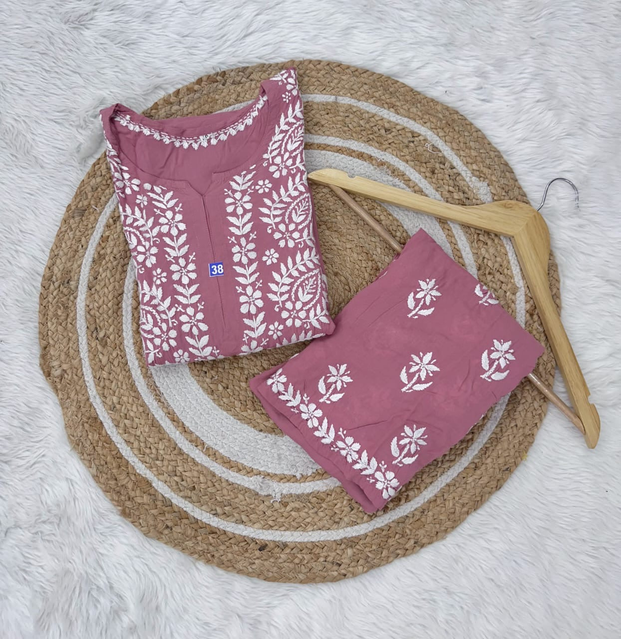 Heavy luxury embroidered Modal Cotton Set