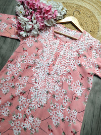 Lightweight Floral Print Summet Mulmul Kurta