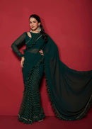 Luxury Opal Green Saree