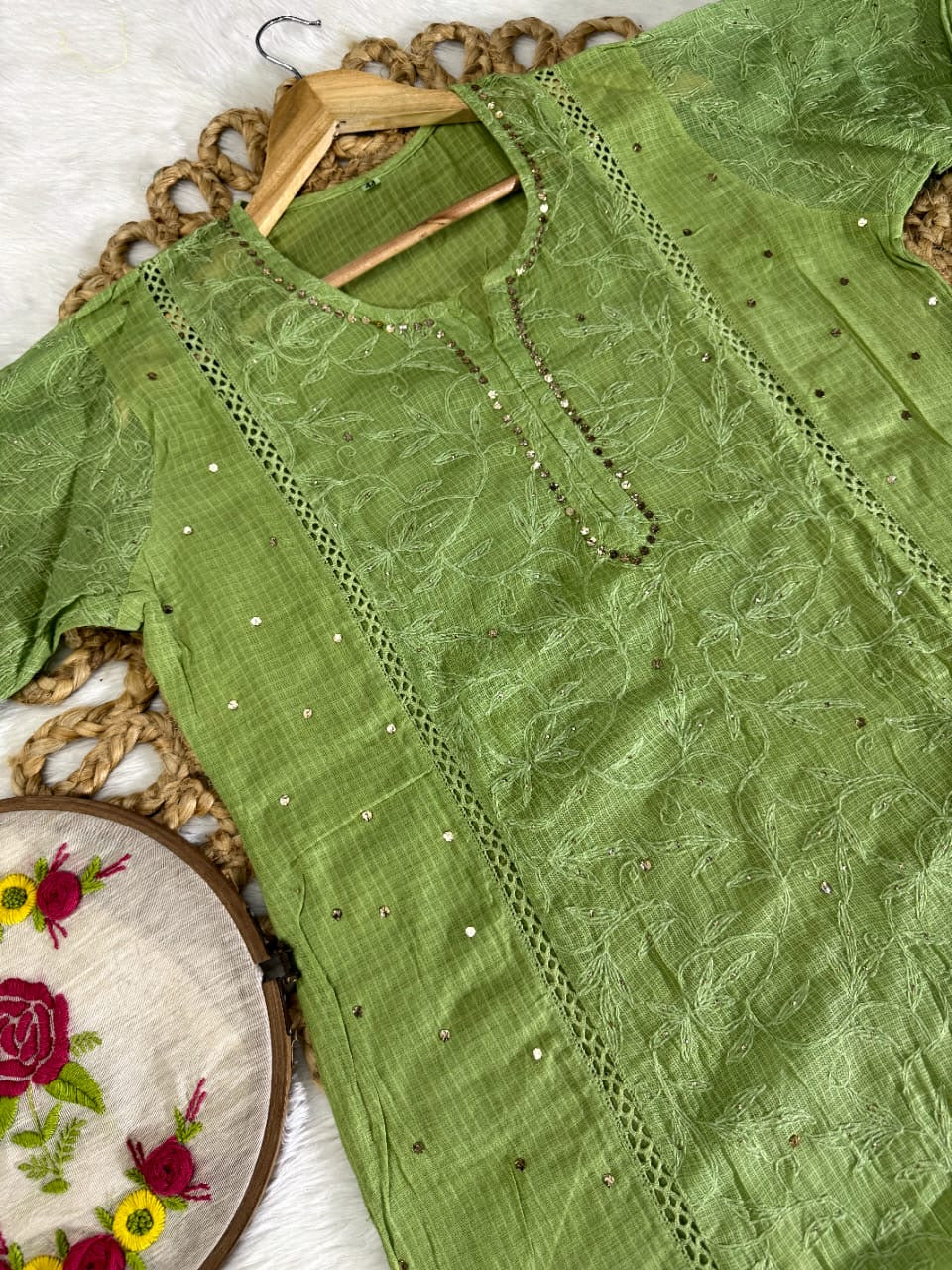 Kota 3pc Fully Muqaish Worked Set