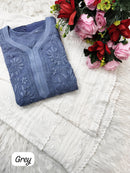 3d Lucknowi Ghaspatti Pure handwork Viscose Kurta with inner