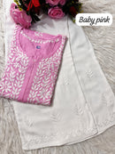 Heavy handwork Fine rich Modal soft Kurta with bottom