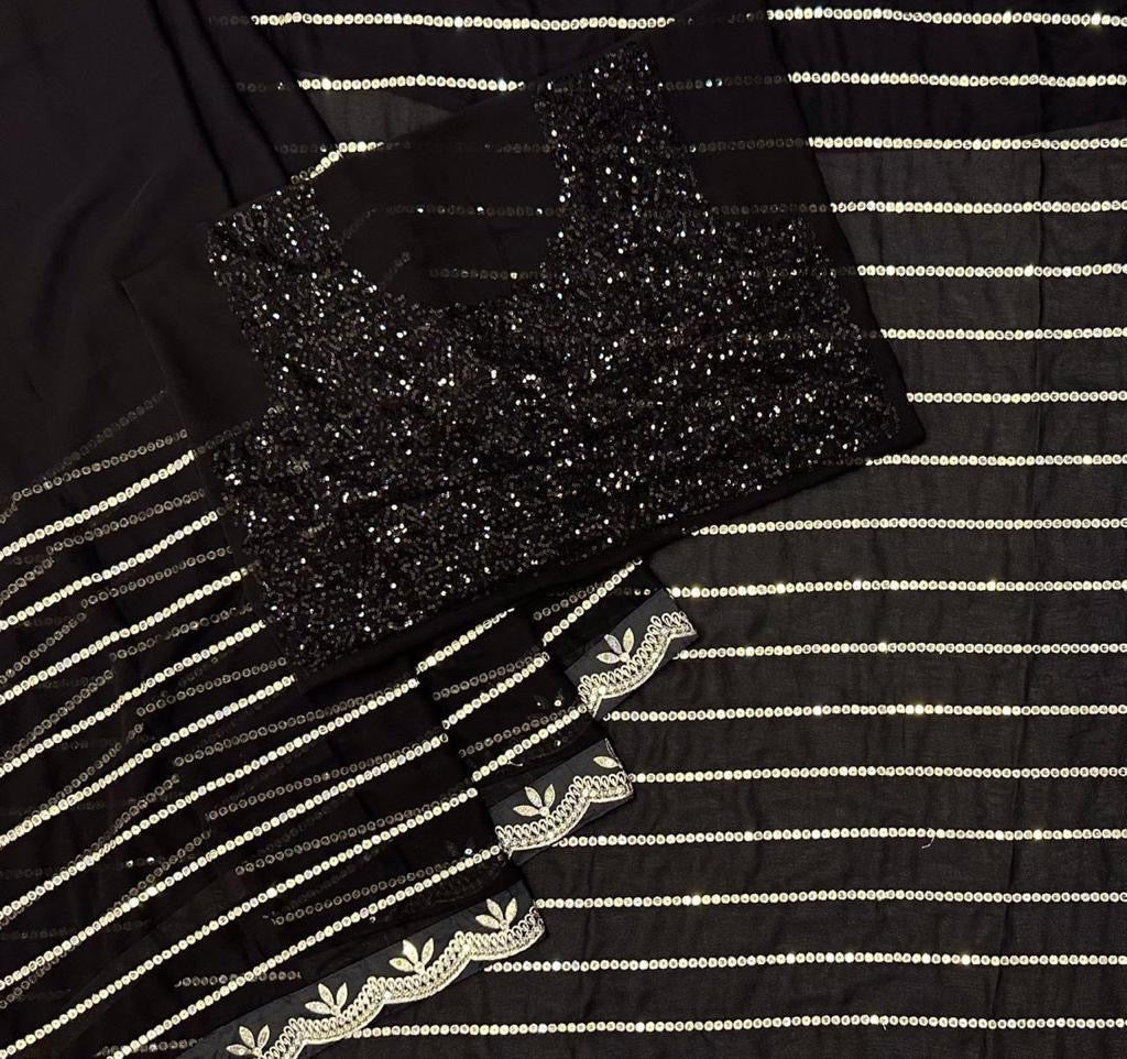 Debolina Edition Black Classic Saree