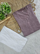 Exclusive chanderi dual shades machine work kurti