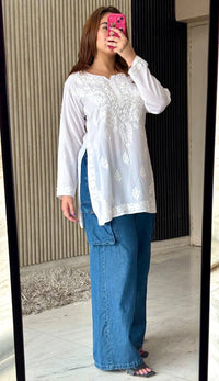 Soft & Breezy Modal short Top whiee tee