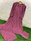 3D Work Plazzo Set Premium Heavy silky Reyon Kurti Plazzo Dupatta Set