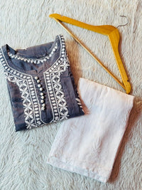 Rose Boota Modal Cotton Kurta With Plazo