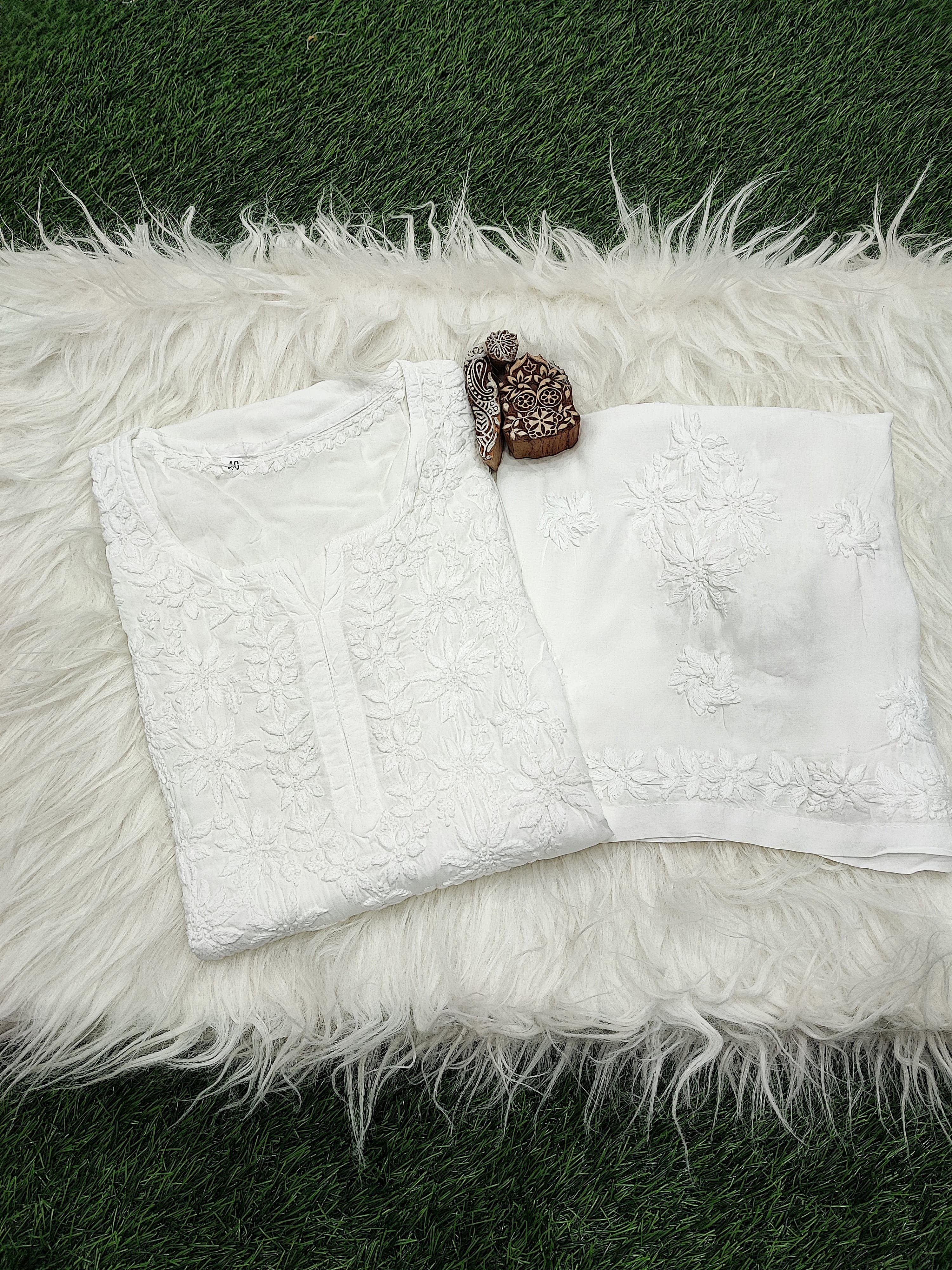 Anaya Rangin Chikankari 3d Work Handworked Set