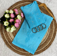 Lucknowi Chikankari Square Gala 3D Anchor Thread Hand Work