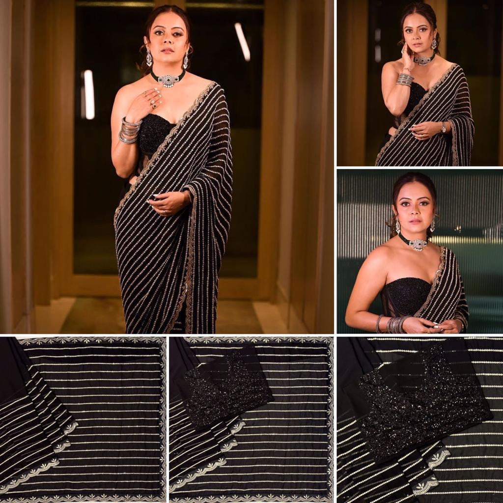Debolina Edition Black Classic Saree