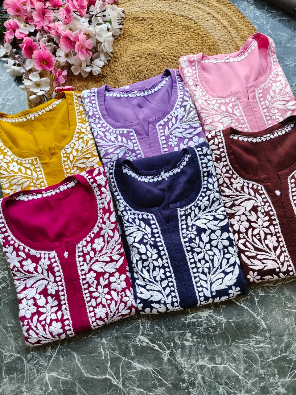 Soft Rayon Long Handwork Kurtis