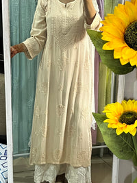 Comfortable Stylish chikankari Soft Kurtis in pastel shades