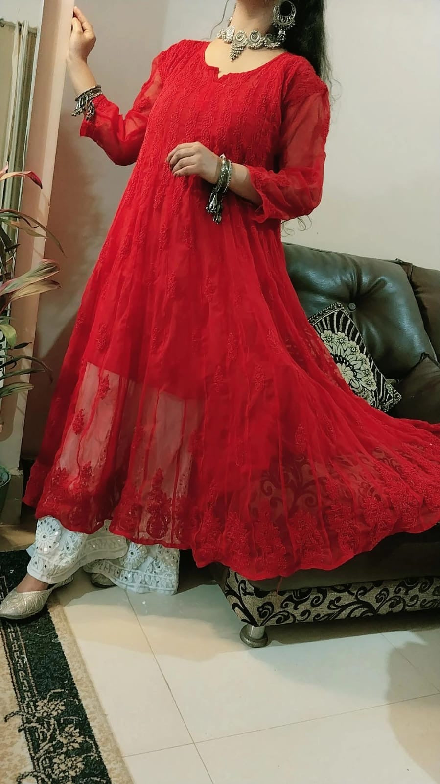 Red 56 Kali Gown Tone to tone