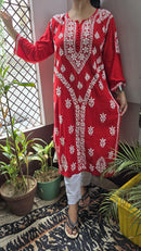 Rayon Hand heavy Work Kurti With pant