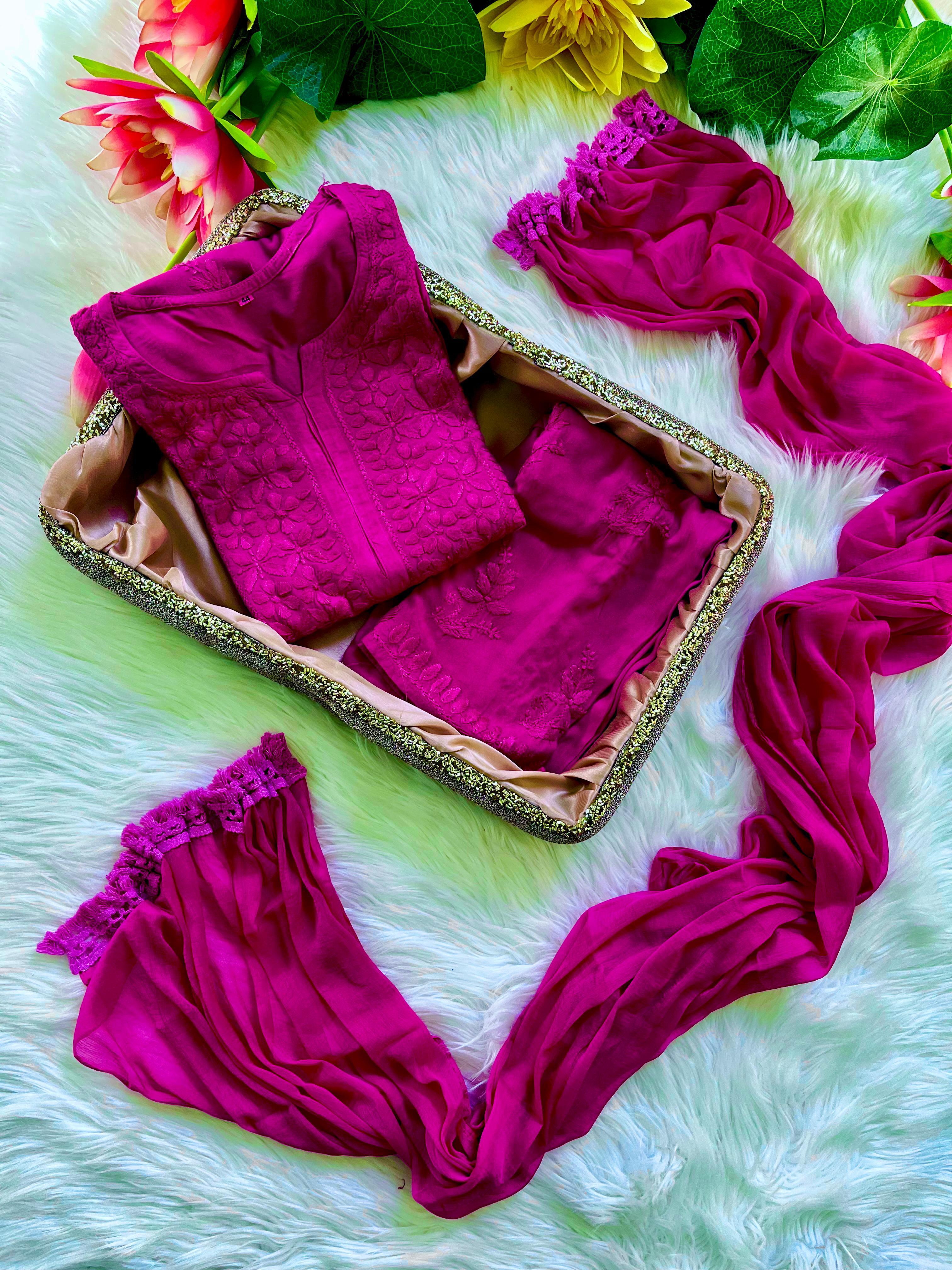 Zoya Rangrez Comfy 3pc Chikankari hand embroidered Set : Saba Ibrahim Inspired