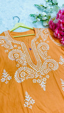Rayon Soft Kurtis with White embroidery