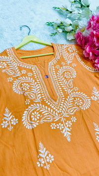 Rayon Soft Kurtis with White embroidery