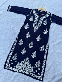 Heavy Modal Cotton Daman Handcrafted Kurta