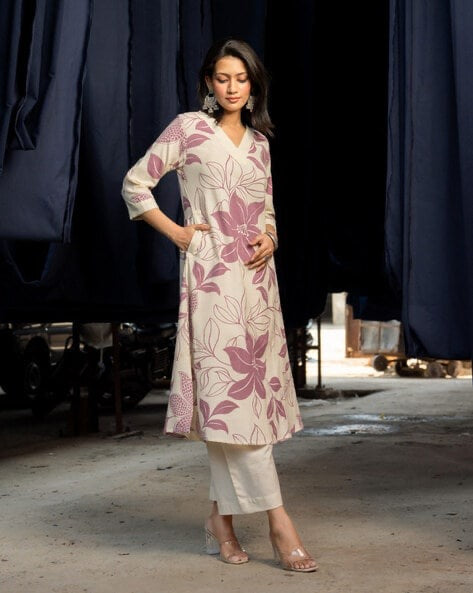 Pure Cotton Kurta plazzo in Floral prints