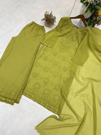 Zara Georgette Heavy Embroidery 3d Suit Set