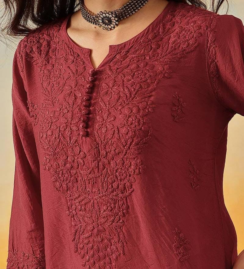 Chanderi Dyed Short Tops