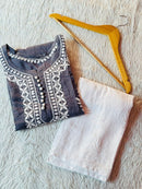 Rose Boota Modal Qureshiya button Kurta