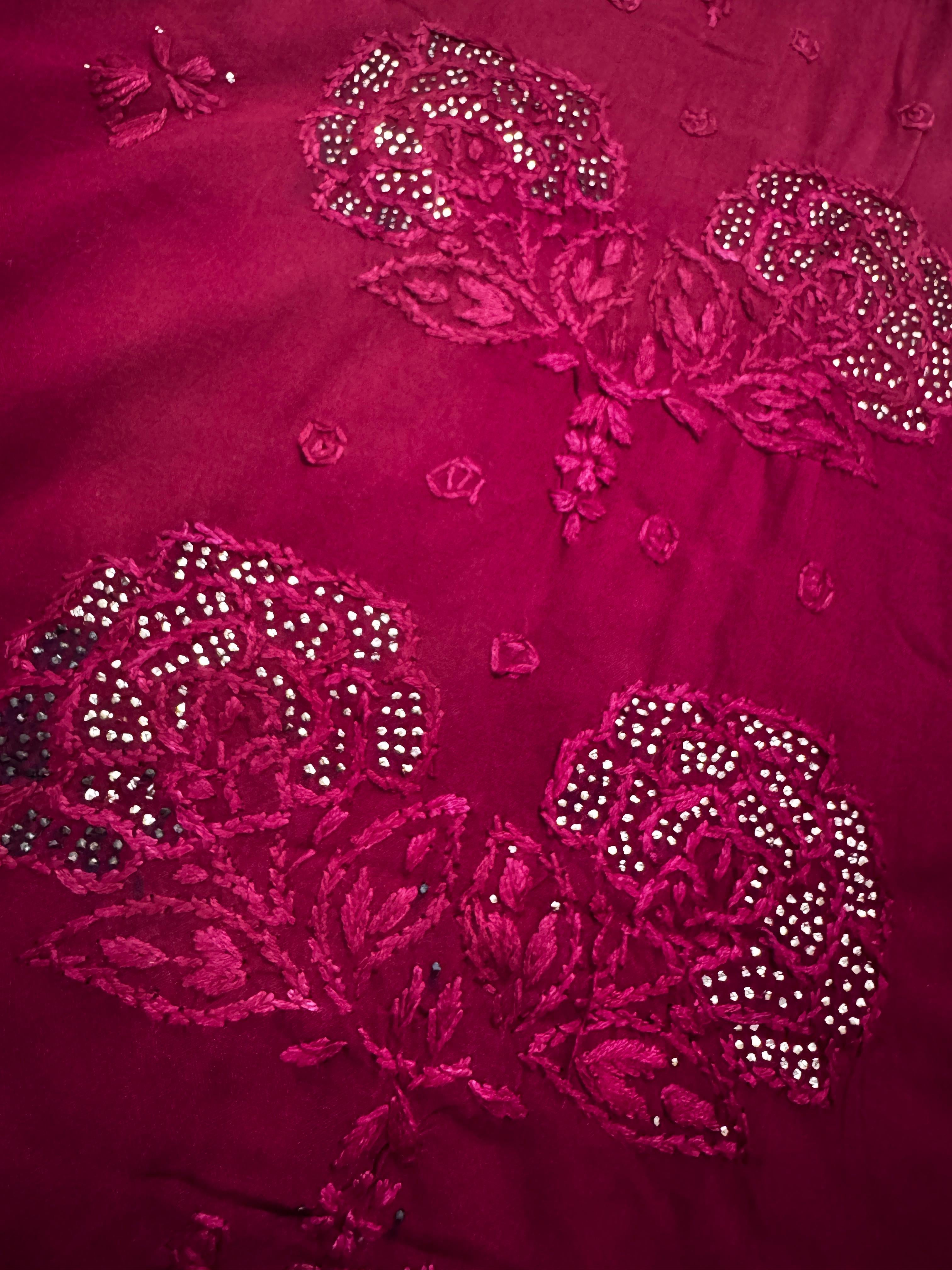 Rose Muqaish designer Kurta