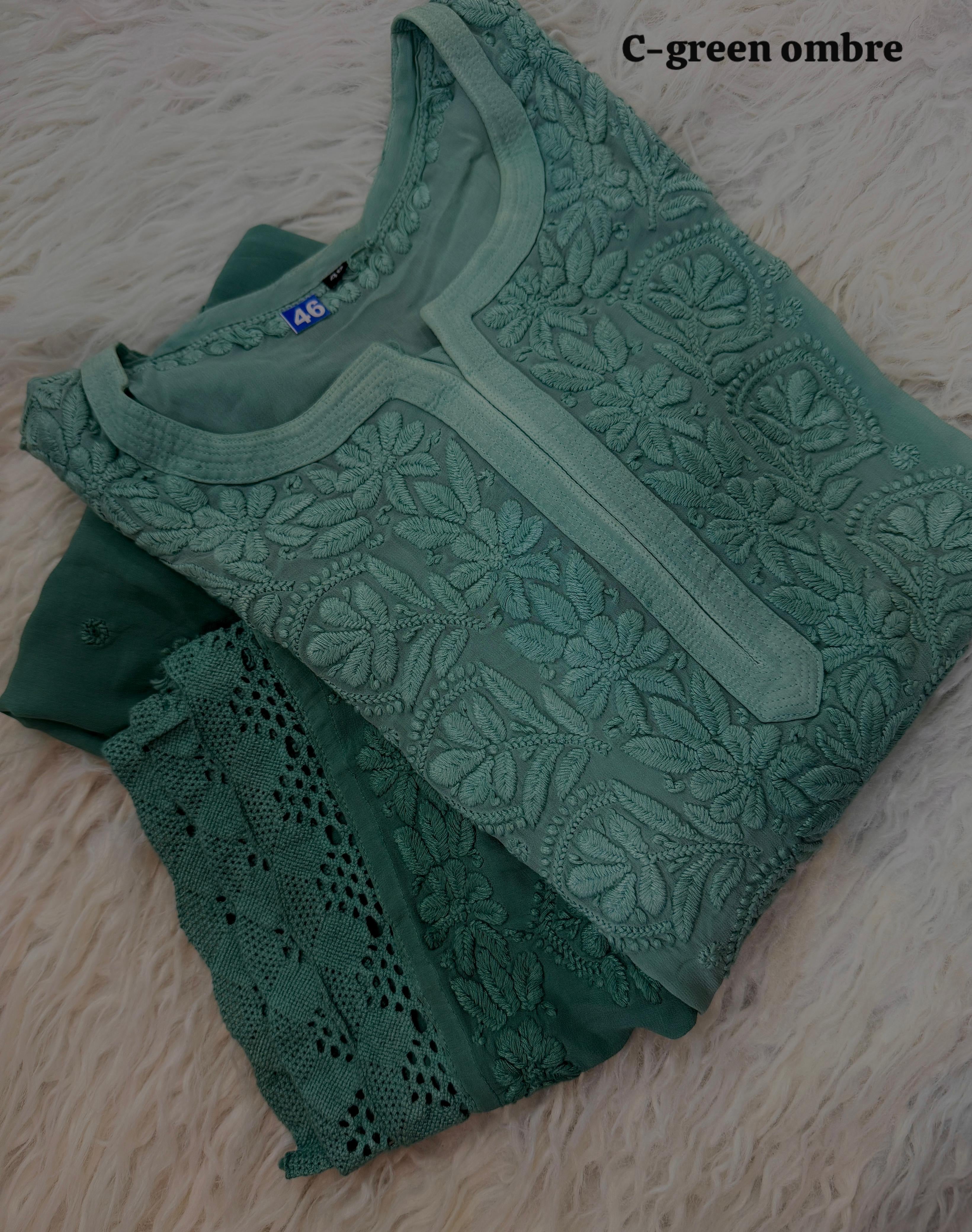 Pure Ghasspatti viscose Ombre shade