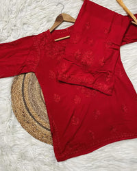 Rayon Soft Chikankari Dyed Co-ord set