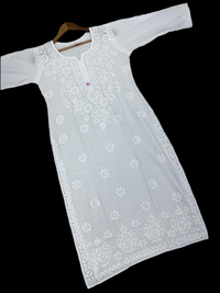 White Chikankari Kurta Bollywood celebs Fav