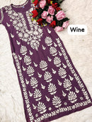Heavy hand embroidery Modal Cotton Kurta