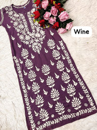 Heavy hand embroidery Modal Cotton Kurta