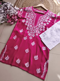 Summer Essential Daily / College / Office Wear Chikan Short Tops